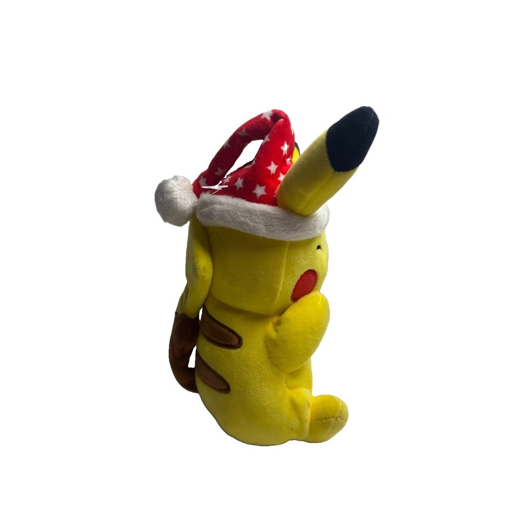 Pokémon Christmas Pikachu Plush, Holiday Santa Hat Star Pattern  Nintendo - Picture 3 of 9